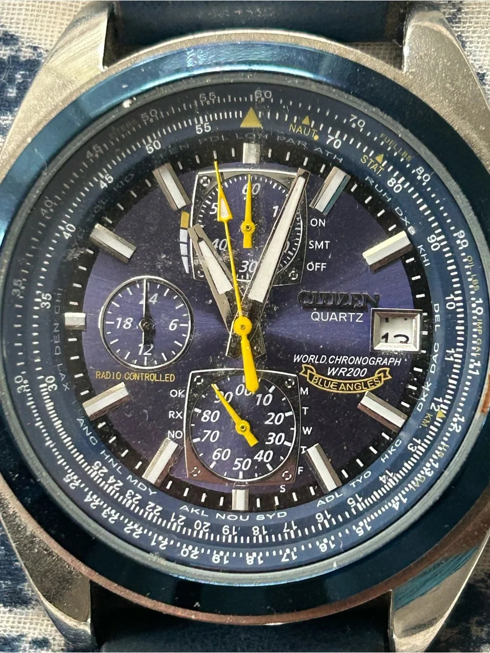 Citizen Men's Blue Leather Strap Chronograph Watch